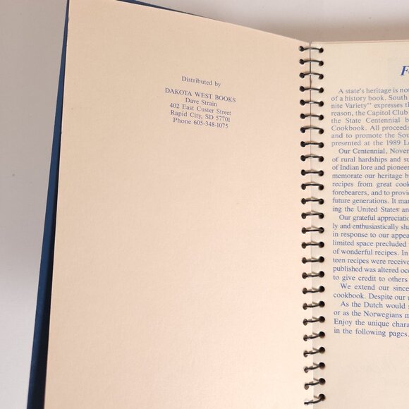South Dakota Centennial Cookbook 1889-1989 SD Capitol Club Book‎ 5th Printing - Picture 9 of 15